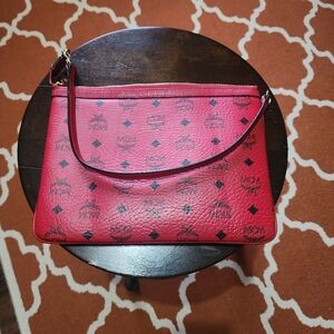 MCM Red Clutch with Black Accents
